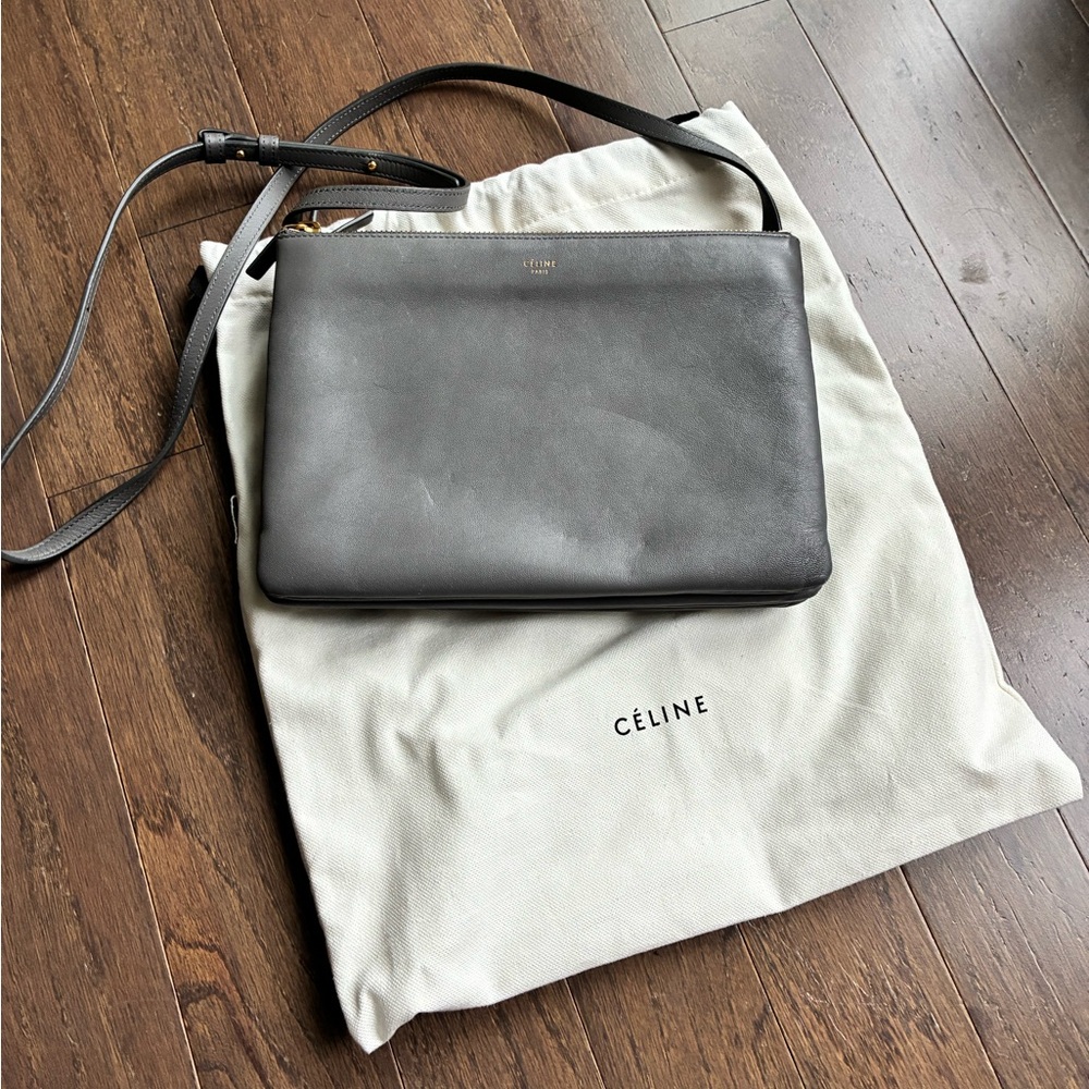 Celine Lambskin Small Trio Crossbody Bag